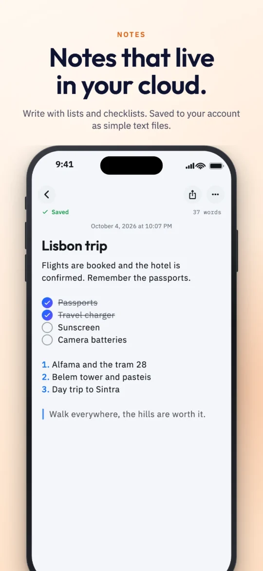 Notes that live in your cloud