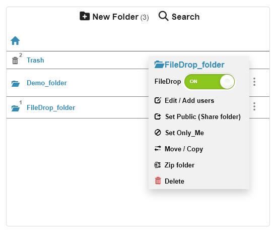 FileLu FileDrop Feature